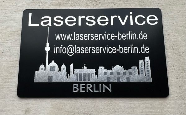 Karten aus Aluminium mit individueller Gravur auch als Visitenkarte